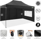 10x15 Pop Up Canopy Tent, Heavy Duty Canopy(Black with 4 Sidewalls), alternate view 5
