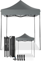 10x15 Pop Up Canopy Tent, Heavy Duty Canopy(Gray Gray No Sidewalls)