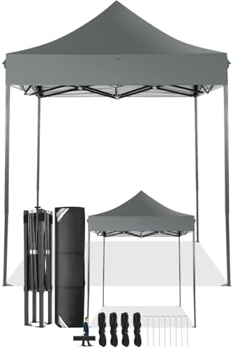 10x15 Pop Up Canopy Tent, Heavy Duty Canopy(Gray Gray No Sidewalls)