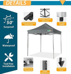 10x15 Pop Up Canopy Tent, Heavy Duty Canopy(Gray Gray No Sidewalls), alternate view 4