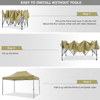 10x15 Pop Up Canopy Tent, Heavy Duty Canopy(Khaki Gray No Sidewalls), alternate view 5