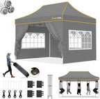 10x15 Pop Up Canopy Tent, Heavy Duty with 4 Sidewalls, Commercial