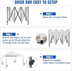 10x15 Pop Up Canopy Tent - Instant Outdoor Canopy Easy Setup Gazebo, Waterproof & UV Protection, Large, alternate view 6