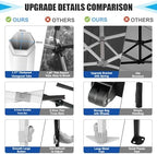 10x15 Pop Up Canopy Tent, Upgraded Thickened Hexagonal Legs, Black in Black, alternate view 5
