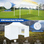 10x15 Pop Up Canopy Tent, Upgraded Thickened Hexagonal Legs, White in White, alternate view 4