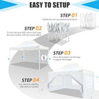 10x15 Pop Up Canopy Tent, Upgraded Thickened Hexagonal Legs, White in White, alternate view 5