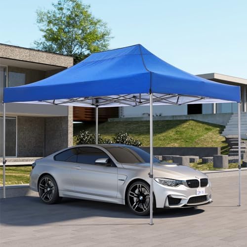 10x15 Pop Up Canopy Tent with 4 Sidewalls, Heavy Duty Canopy, Blue in Blue, alternate view 2