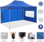 10x15 Pop Up Canopy Tent with 4 Sidewalls, Heavy Duty Canopy, Blue in Blue, alternate view 4