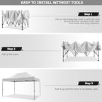 10x15 Pop Up Canopy Tent with 4 Sidewalls, Heavy Duty Canopy, White in White, alternate view 5