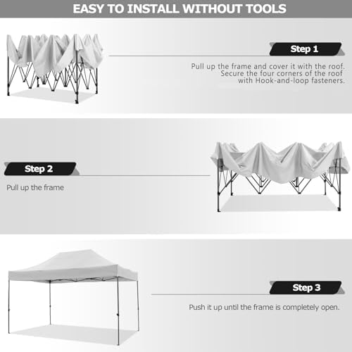 10x15 Pop Up Canopy Tent with 4 Sidewalls, Heavy Duty Canopy, White in White, alternate view 5