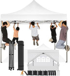 10x15 Pop Up Canopy Tent with Sidewall, Heavy Duty Canopy, White Gray