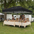 10x15 Pop Up Canopy Without Sidewalls - Breezy Open-Air Instant Shelter with Roller Bag & Sandbag - Outdoor, alternate view 2