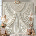 10x15ft Beige Backdrop Curtains, 2 Panels Long Cream Beige Backdrop Drapes in 10x15ft