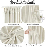 10x15ft Beige Backdrop Curtains, 2 Panels Long Cream Beige Backdrop Drapes in 10x15ft, alternate view 5