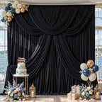 10x15ft Black Backdrop Curtains for Parties, Wrinkle Free Fabric Drapes for Backdrop, Photo Backdrop Drapes for, alternate