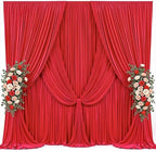10x15ft Red Backdrop Curtains for Parties Wrinkle Free Fabric Backdrop Curtain Birthday Photo Drapes Backdrop, alternate view