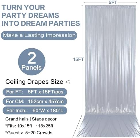 10x15FT Silver Sequin Backdrop Curtain Double Sided in 10x15FT, alternate view 6