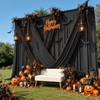 10x16 ft Black Backdrop Curtains for Wedding Parties, Birthdays, Halloween in 10x16 ft