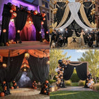 10x16 ft Black Backdrop Curtains for Wedding Parties, Birthdays, Halloween in 10x16 ft, alternate view 5