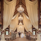 10x16 ft Champagne Backdrop Curtains for Weddings, Birthdays and Photos in 10x16 ft, alternate view 3