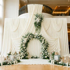 10x16 ft Ivory Backdrop Curtains for Wedding Parties, Birthdays, Halloween in 10x16 ft