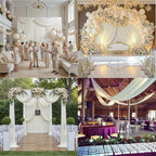 10x16 ft Ivory Backdrop Curtains for Wedding Parties, Birthdays, Halloween in 10x16 ft, alternate view 5