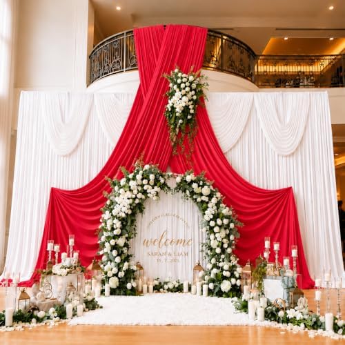 10x16 ft Red Backdrop Curtains for Wedding Parties, Birthdays, Halloween in 10x16 ft