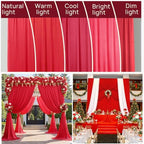 10x16 ft Red Backdrop Curtains for Wedding Parties, Birthdays, Halloween in 10x16 ft, alternate view 6