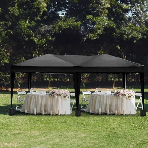 10x20 Black Pop Up Canopy Outdoor Party Tent with 6 Sidewalls, Wedding Party Tent Outdoor Waterproof UV50 Canopy, alternate