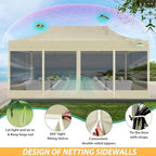 10x20 Canopy Tent with 6 Sidewalls, Heavy Duty Pop up Canopy with Mosquito Netting, Easy up Screen Tent for, alternate view 4
