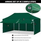 10x20 Commercial Pop up Canopy Tent with Awning Sidewall, alternate view 4