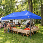 10x20 Durable Pop Up Canopy Tent with Roller Bag, Blue in Blue, alternate view 2