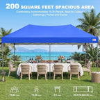 10x20 Durable Pop Up Canopy Tent with Roller Bag, Blue in Blue, alternate view 4