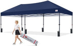 10x20 Durable Pop Up Canopy Tent with Roller Bag, Navy Blue in Navy Blue