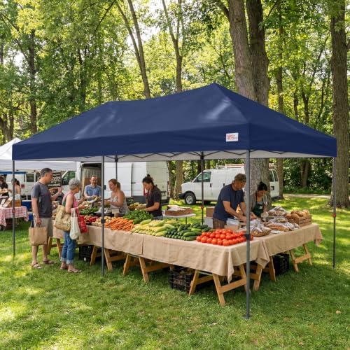 10x20 Durable Pop Up Canopy Tent with Roller Bag, Navy Blue in Navy Blue, alternate view 2