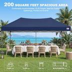 10x20 Durable Pop Up Canopy Tent with Roller Bag, Navy Blue in Navy Blue, alternate view 4