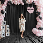 10x20 FT Black Backdrop Curtain for Parties Wrinkle Free Photo Backdrop Curtains Polyester Wedding Back Drop, alternate view