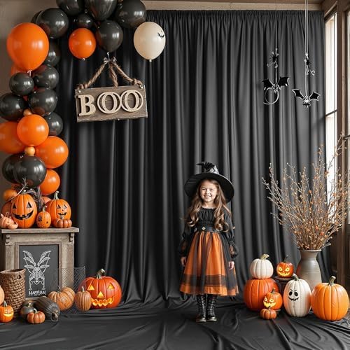 10x20 FT Black Backdrop Curtain for Parties Wrinkle Free Photo Backdrop Curtains Polyester Wedding Back Drop, alternate view