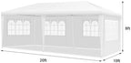 10x20 Ft Canopy Tent, Heavy Duty Party Tent with 4 Removable Sidewalls, Wind Ropes, Ground Stakes, Outdoor White, alternate