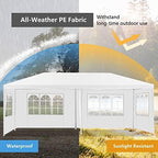 10x20 Ft Canopy Tent, Heavy Duty Party Tent with 4 Removable Sidewalls, Wind Ropes, Ground Stakes, Outdoor White, alternate