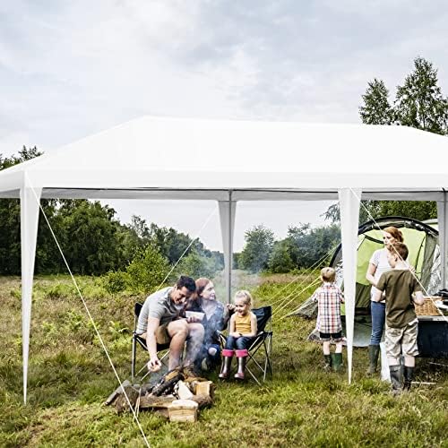 10x20 Ft Canopy Tent, Heavy Duty Party Tent with 4 Removable Sidewalls, Wind Ropes, Ground Stakes, Outdoor White, alternate