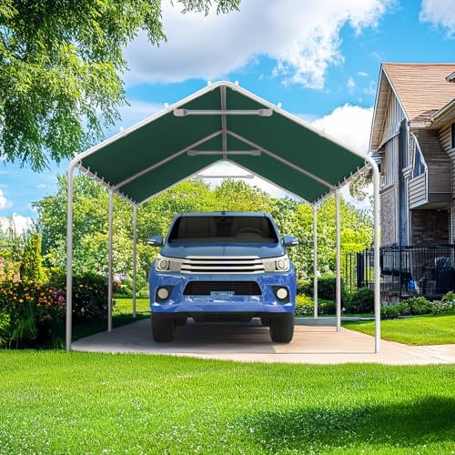 10x20 ft Heavy Duty Carport Canopy Galvanized Car Tent Outdoor Garage Boat Shelter with Reinforced Structure, No, alternate