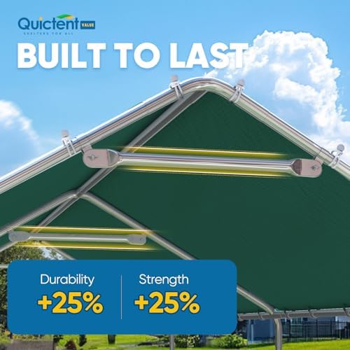 10x20 ft Heavy Duty Carport Canopy Galvanized Car Tent Outdoor Garage Boat Shelter with Reinforced Structure, No, alternate
