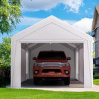10x20 ft Heavy Duty Carport, Reinforced Galvanized Outdoor Garage Canopy Tent with Roll-up Ventilated Windows &, alternate