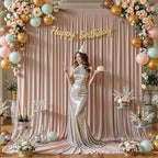 10x20 FT Nude Backdrop Curtain for Parties Wrinkle Free Photo Backdrop Curtains Polyester Wedding Back Drop, alternate view 6
