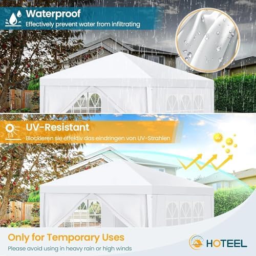 10x20 FT Outdoor Heavy Duty Party Tent with Removable Sidewalls for Wedding (10 20 FT Tent-0sides) in 10x20 FT, alternate