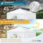 10x20 FT Outdoor Heavy Duty Party Tent with Removable Sidewalls for Wedding (10 20 FT Tent-0sides) in 10x20 FT, alternate