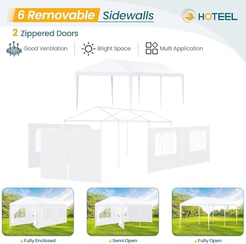 10x20 FT Outdoor Heavy Duty Party Tent with Removable Sidewalls for Wedding (10 20 FT Tent-6sides) in 10x20 FT, alternate