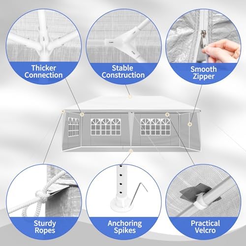 10x20 FT Outdoor Heavy Duty Party Tent with Removable Sidewalls for Wedding (10 20 FT Tent-6sides) in 10x20 FT, alternate