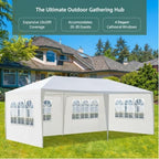 10x20 FT Outdoor Party Tent with 4 Removable Sidewalls, White in 10x20 FT in White-20ft-4, alternate view 4